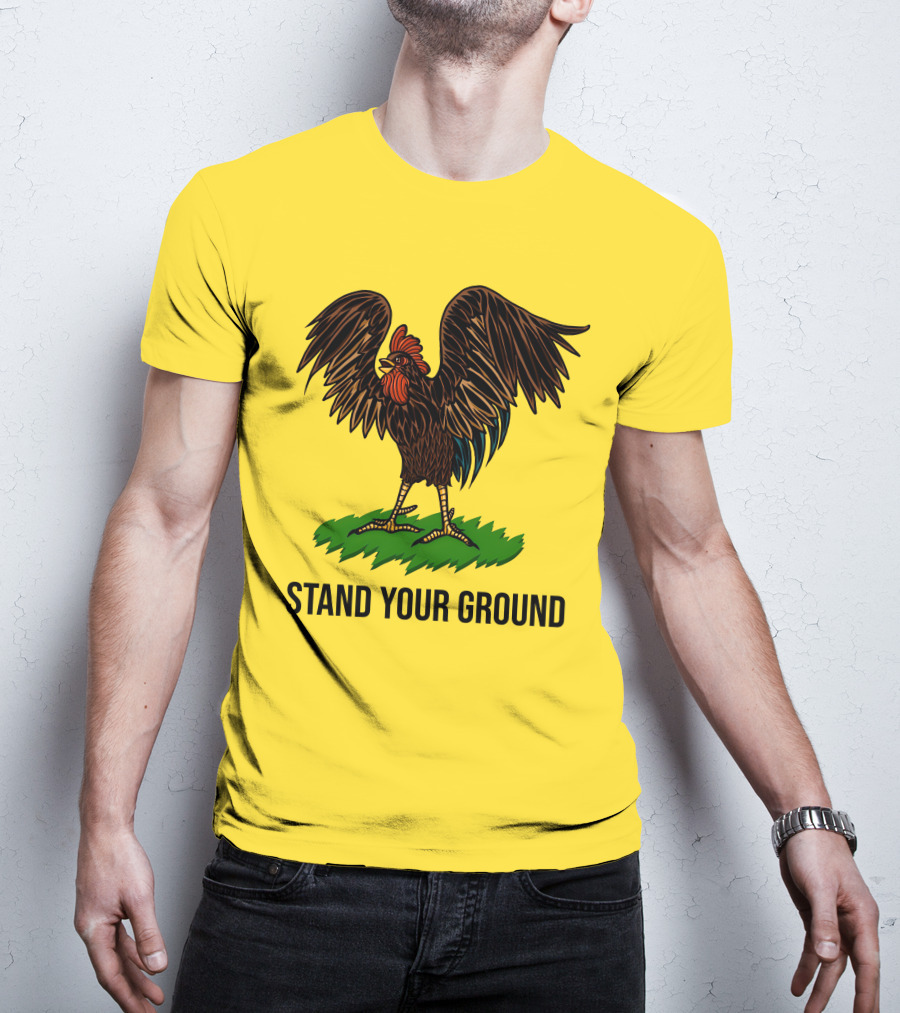 Stand Your Ground Rooster On Grass T-Shirt