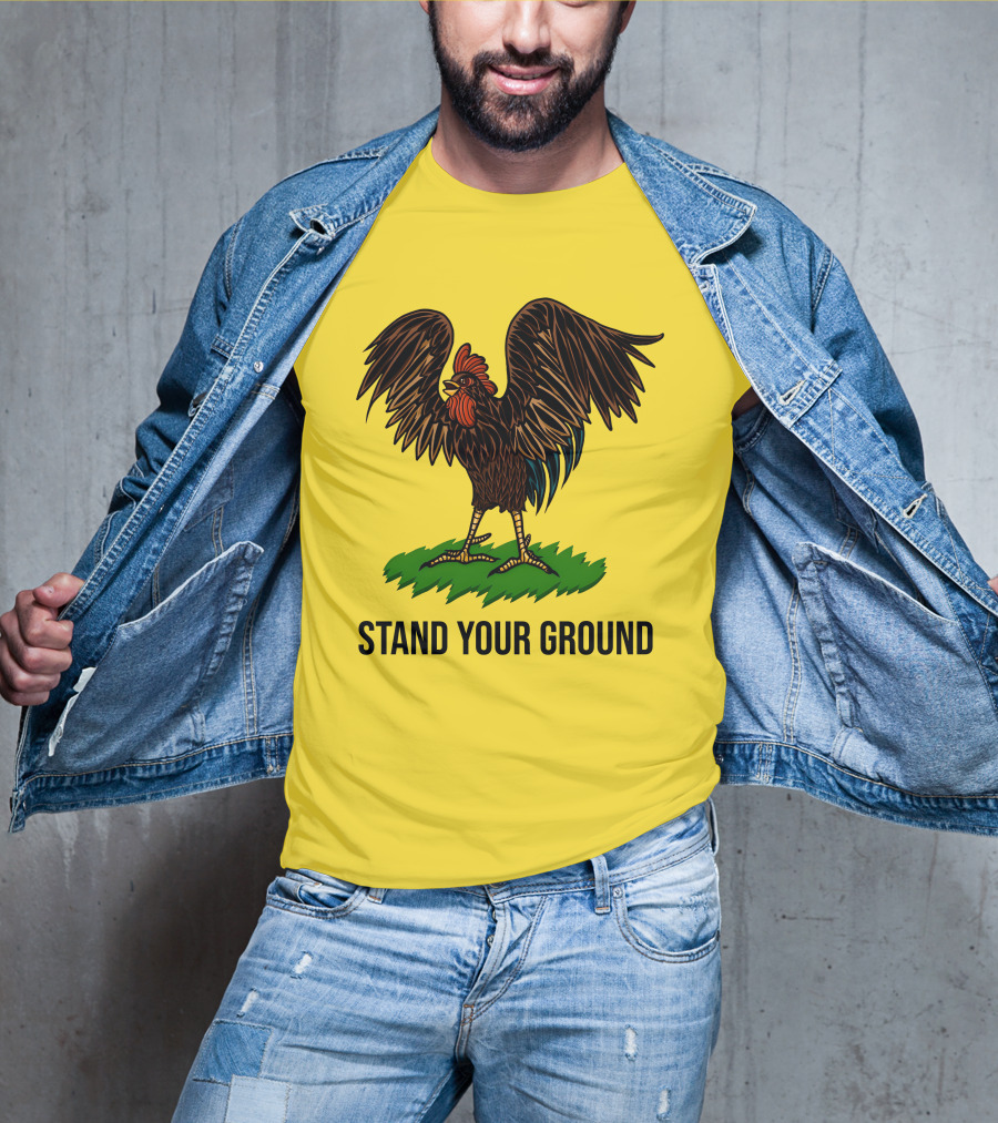 Stand Your Ground Rooster On Grass T-Shirt