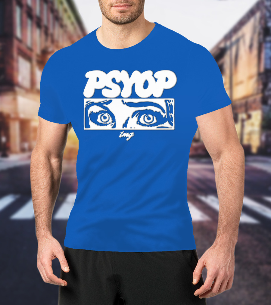 PSYOP TMG Eye Design Crewneck T-Shirt