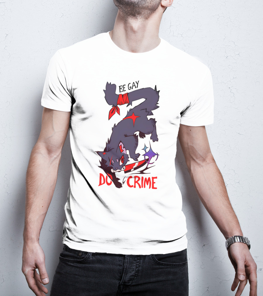 Saltmalkin Merch Laney Be Gay Do Crime Cat T-Shirt