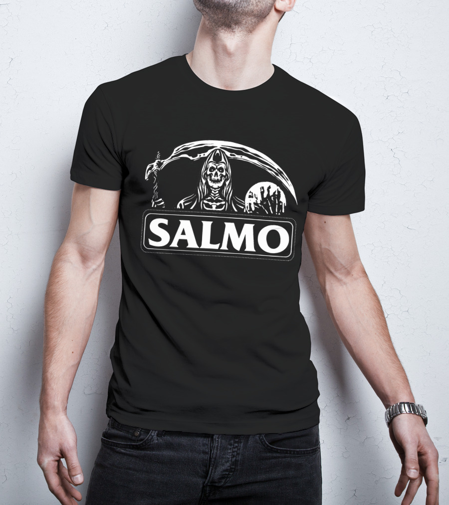 Santa Salmo Muerte Grim Reaper Holding Scythe T-Shirt