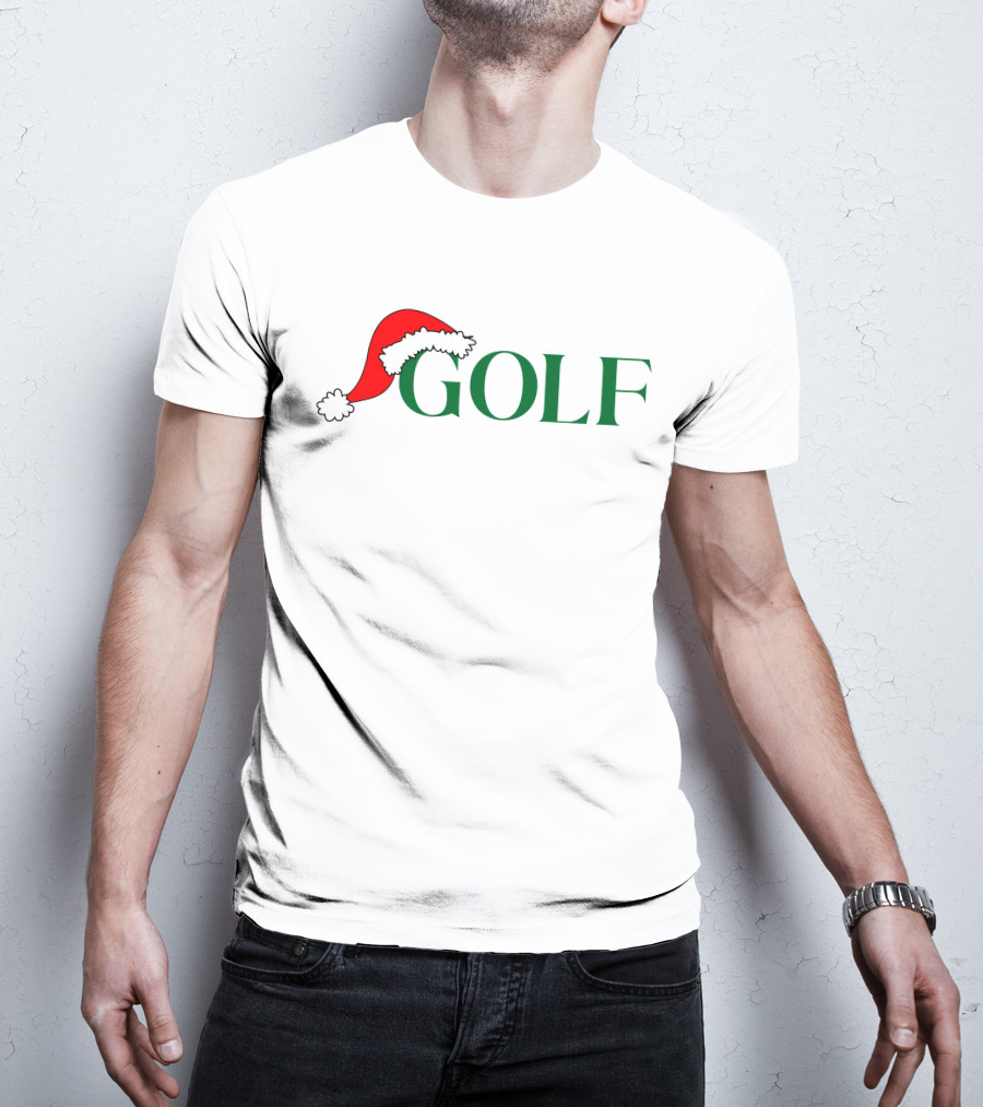 GOLF Santa Hat Green Letters T-Shirt