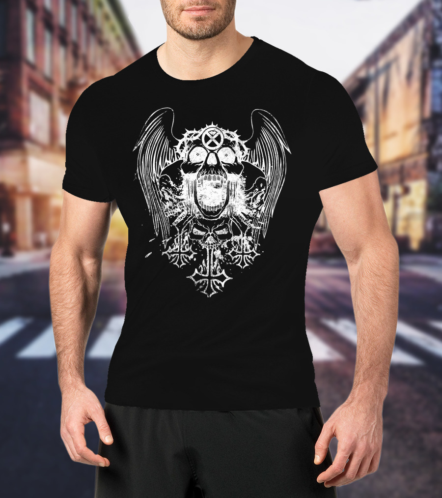Ken Carson Shinedown Skull Wings Crosses Emblem T-Shirt