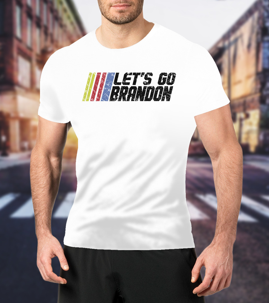 LET'S GO BRANDON Racing Stripes T-Shirt