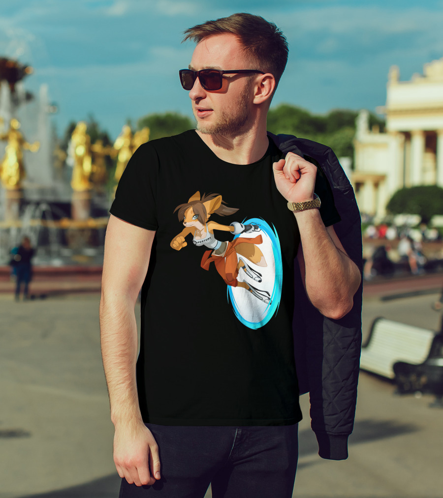 Sajira Aperture Laboratories Fox Chell Stormi Folf Portal Character T-Shirt