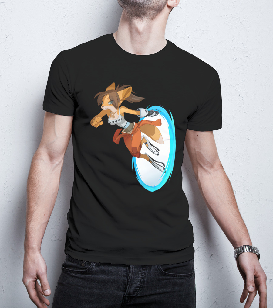 Sajira Aperture Laboratories Fox Chell Stormi Folf Portal Character T-Shirt