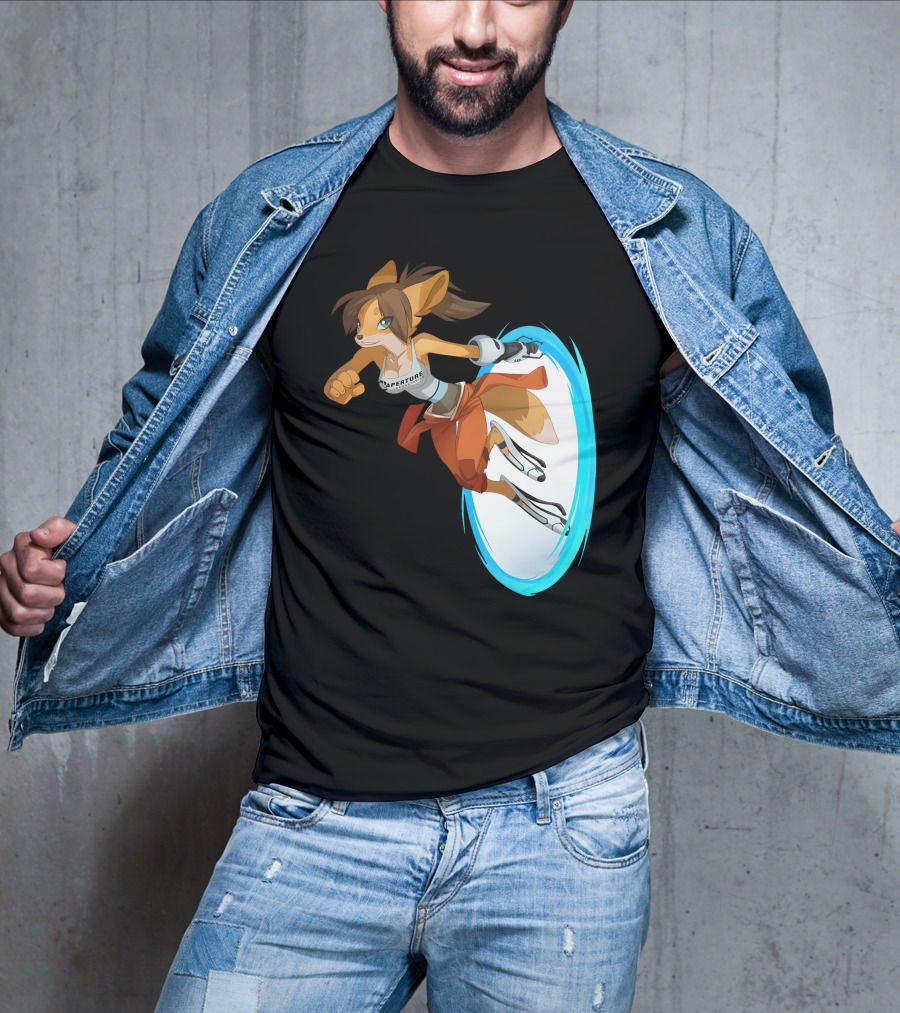 Sajira Aperture Laboratories Fox Chell Stormi Folf Portal Character T-Shirt