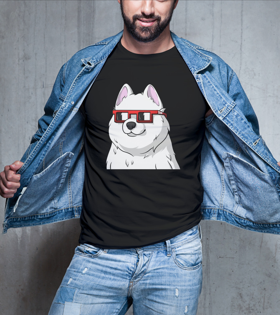 SAMO X Nouns White Dog With Red Glasses T-Shirt