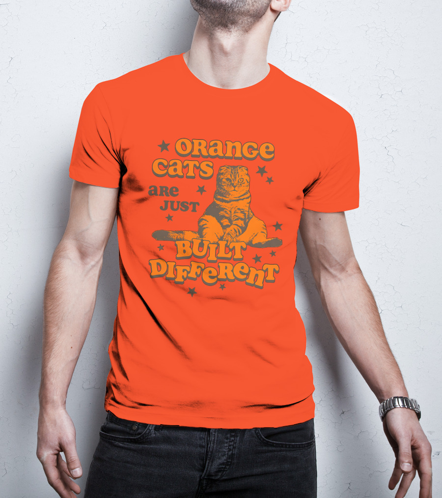 Orange Cats Are Just Built Different With Stars And Cat T-Shirt