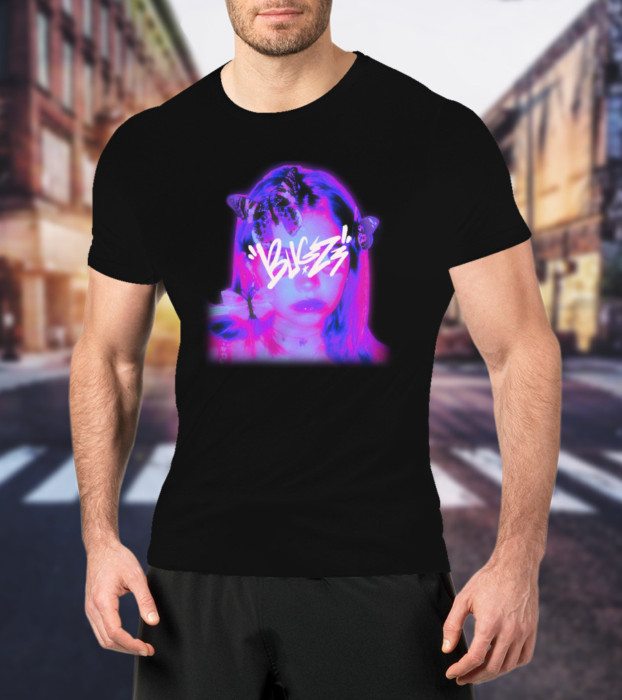 Bugzz Girl Neon Butterfly Aesthetic T-Shirt