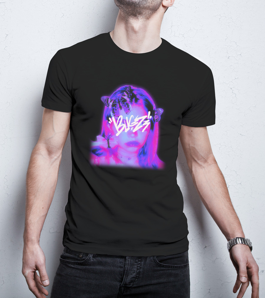 Bugzz Girl Neon Butterfly Aesthetic T-Shirt