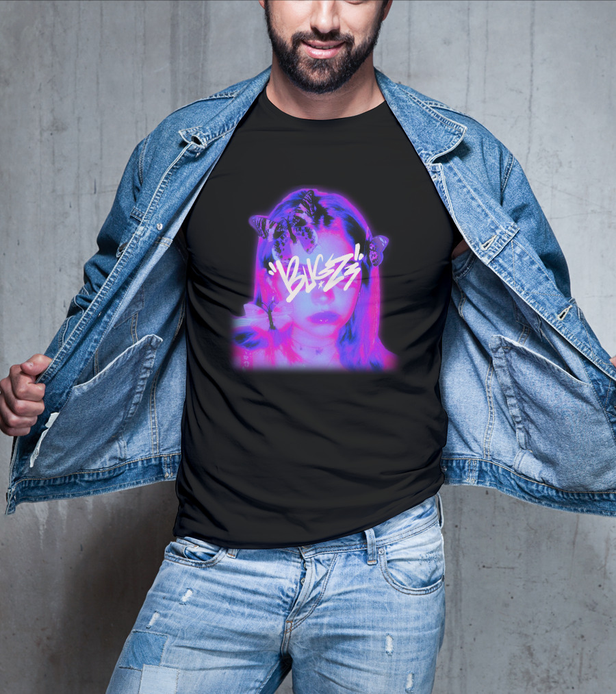 Bugzz Girl Neon Butterfly Aesthetic T-Shirt