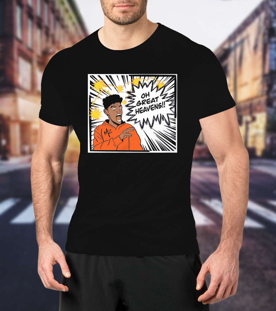 Oh Great Heavens Mark Adams Comic Style Burst T-Shirt