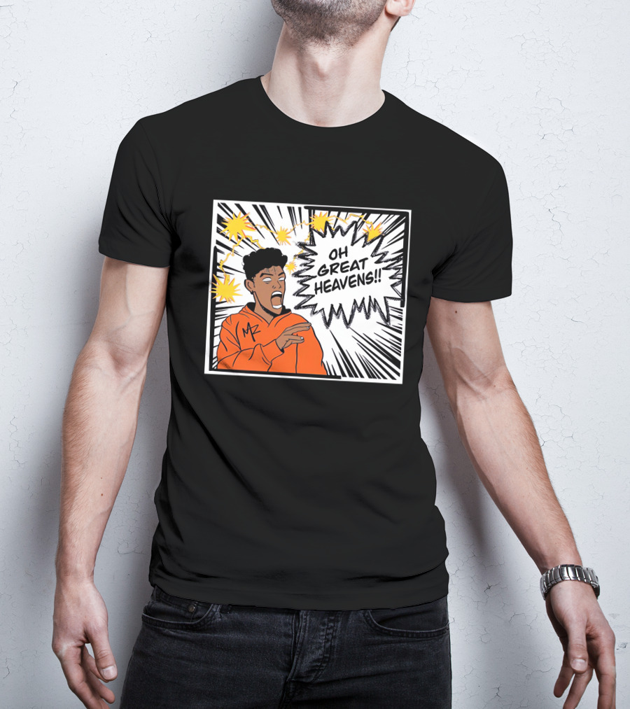 Oh Great Heavens Mark Adams Comic Style Burst T-Shirt