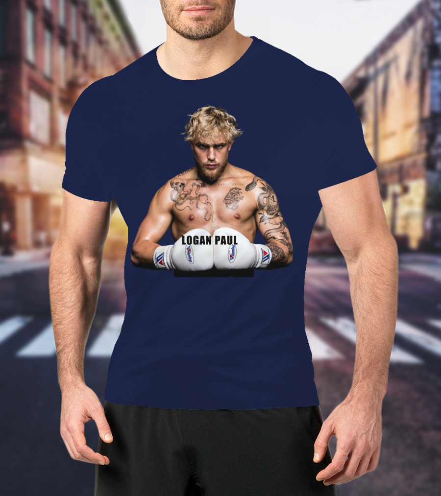 LOGAN PAUL Boxing Pose With Tattoos And Boxing Gloves T-Shirt