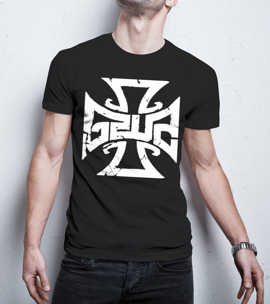 Gzuz Germany Rapper Iron Cross Motif T-Shirt
