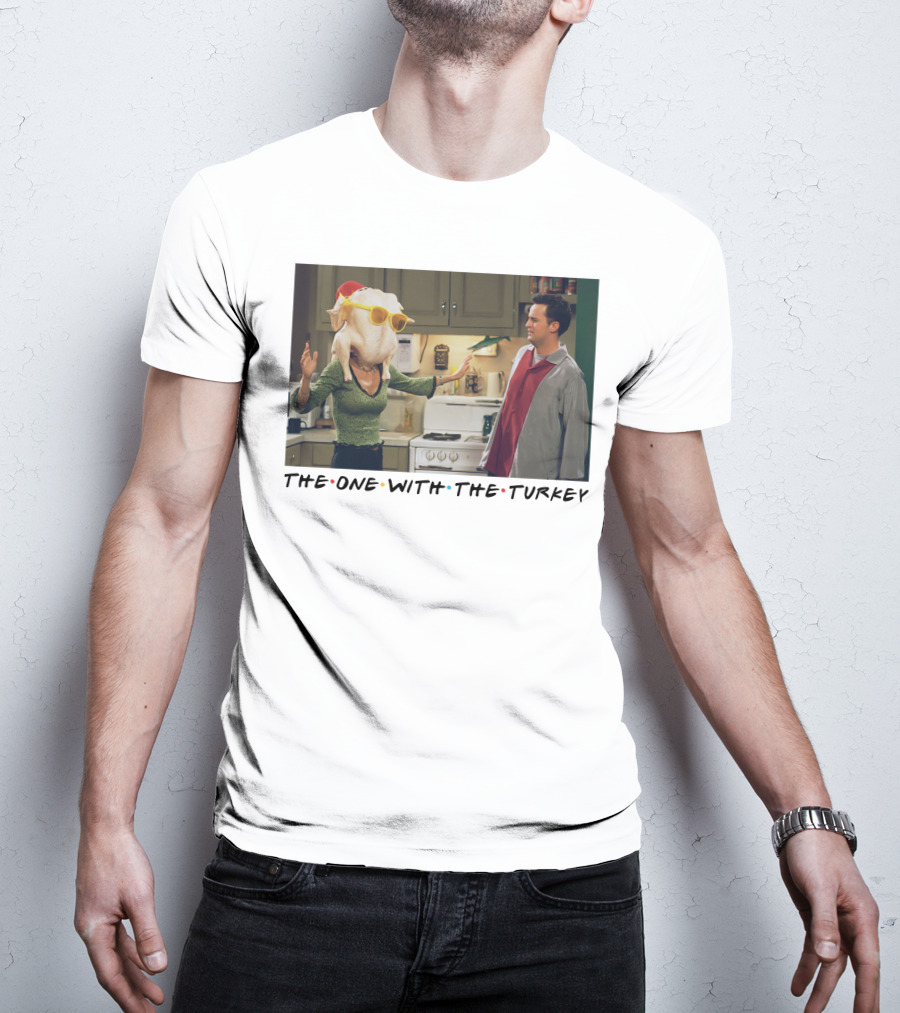 The One With The Turkey Glasses Santa Hat T-Shirt