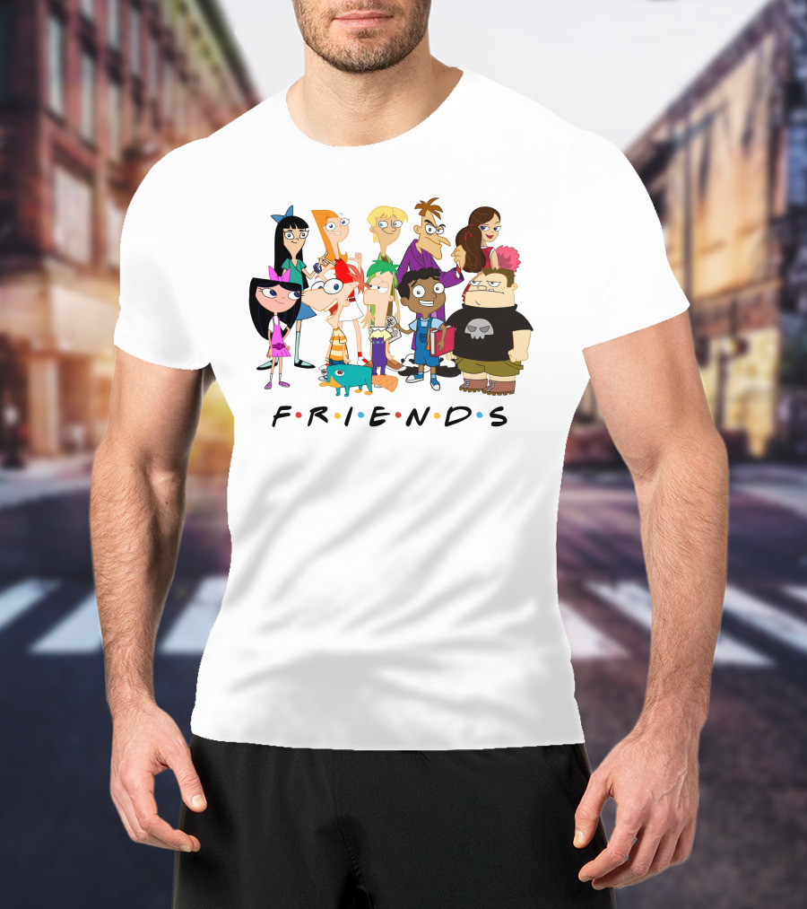 Phineas And Ferb Friends Cast With Iconic Friends T-Shirt