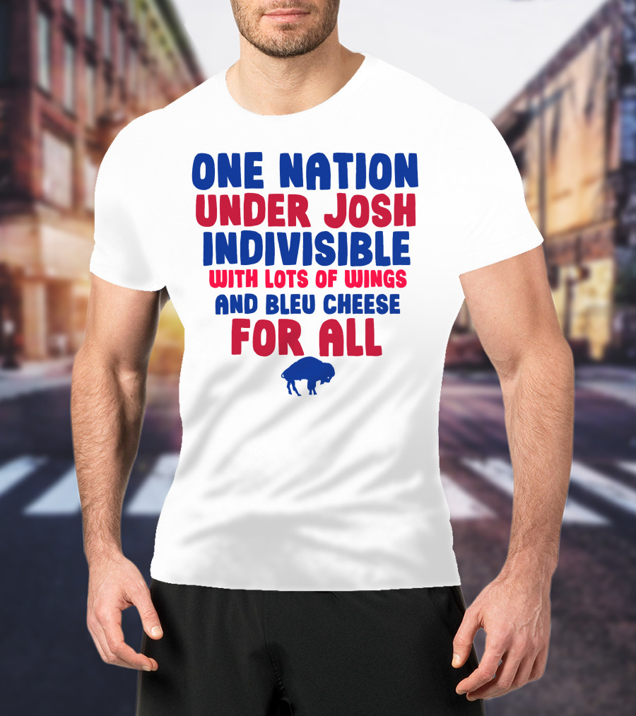 One Nation Under Josh Indivisible With Lots Of Wings And Bleu Cheese For All Buf T-Shirt