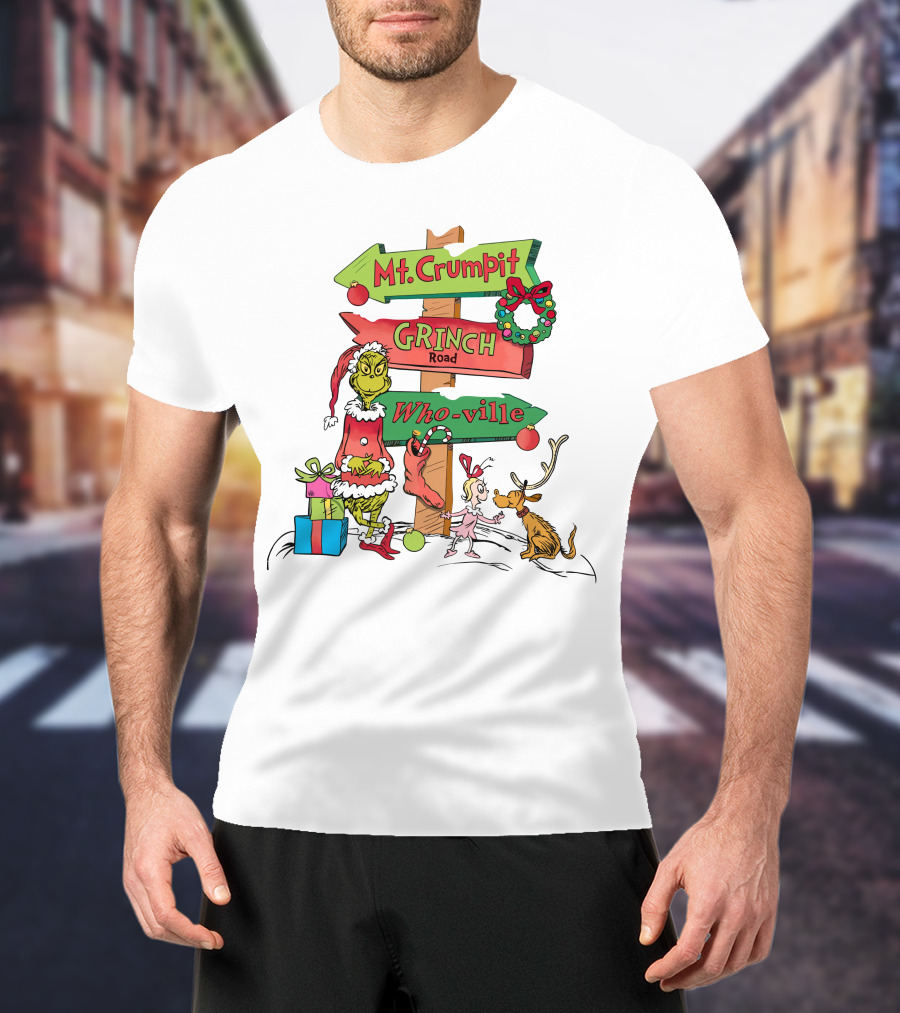 Merry Christmas Grinch Mt. Crumpit Grinch Road Who-ville T-Shirt