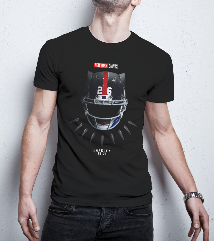 Saquon Barkley X Wakanda Forever New York 26 Helmet Collaboration T-Shirt