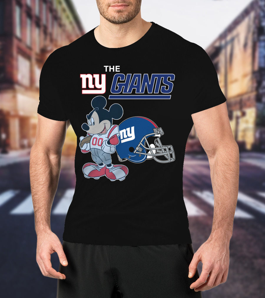 New York Giants Mickey Mouse Football Helmet 00 T-Shirt