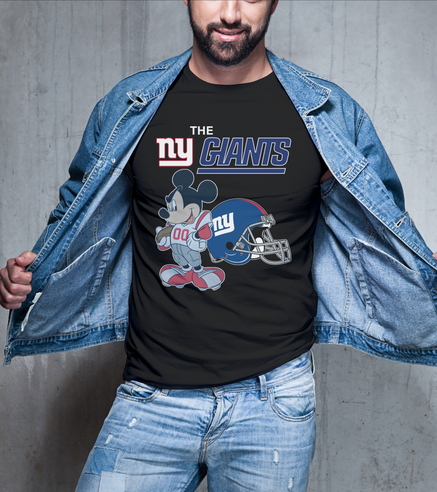 New York Giants Mickey Mouse Football Helmet 00 T-Shirt