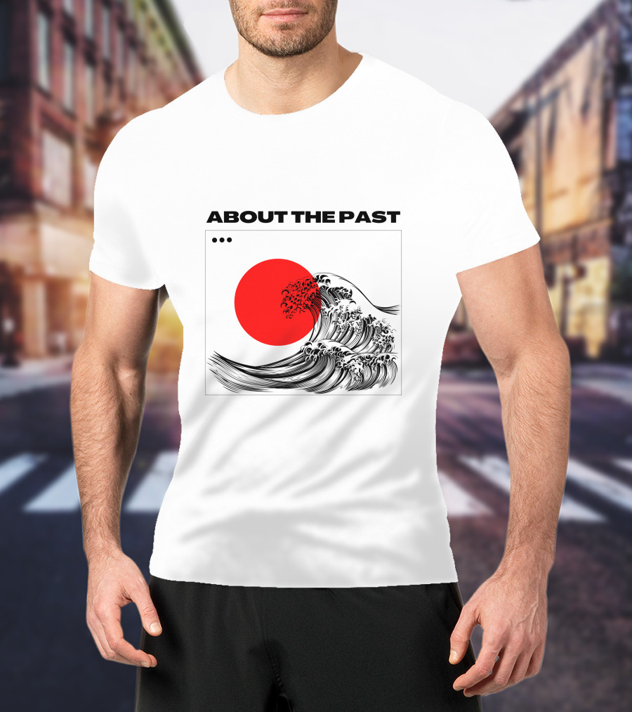 About The Past Red Sun And Great Wave T-Shirt