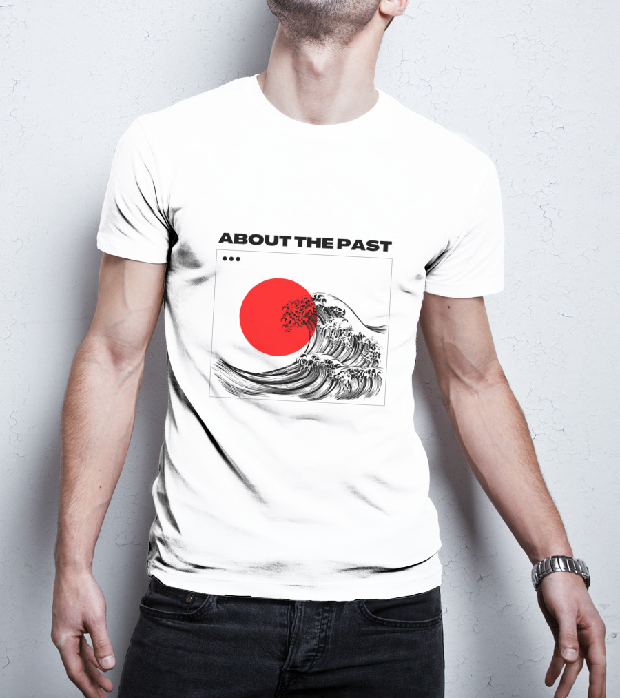 About The Past Red Sun And Great Wave T-Shirt