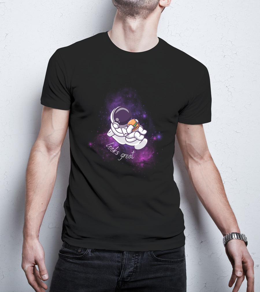 Astronaut Looks Great With Burger In Space T-Shirt