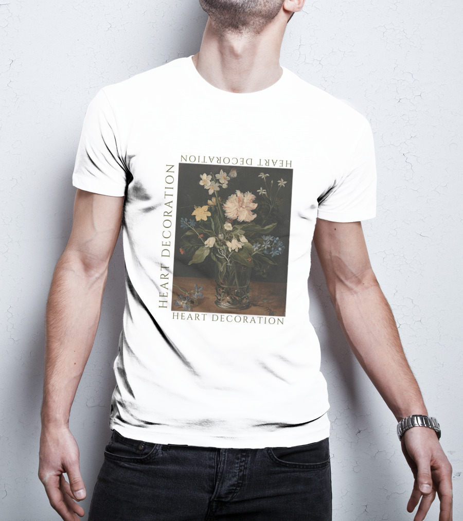 Heart Decoration Floral Vase Art Heart Decoration T-Shirt