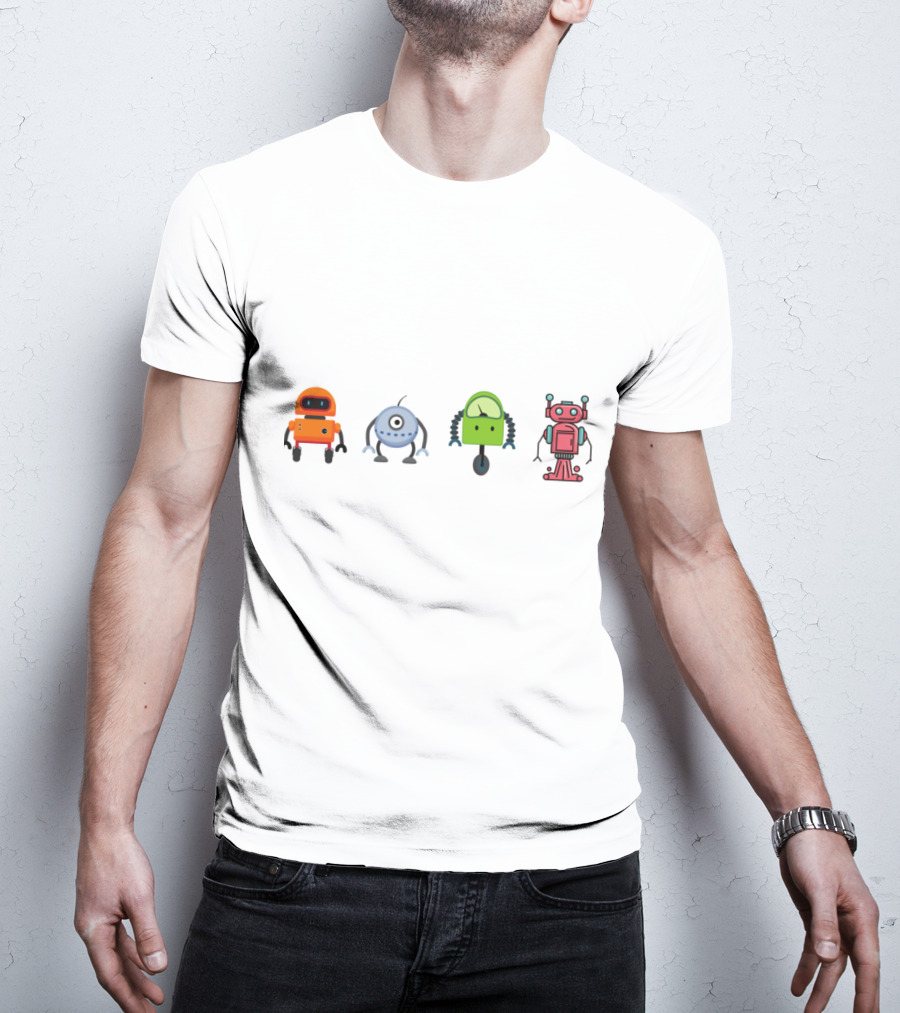 Cute Colorful Robots Collection T-Shirt
