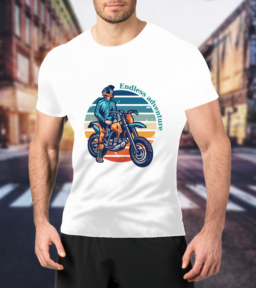 Endless Adventure Retro Motorcycle Rider T-Shirt