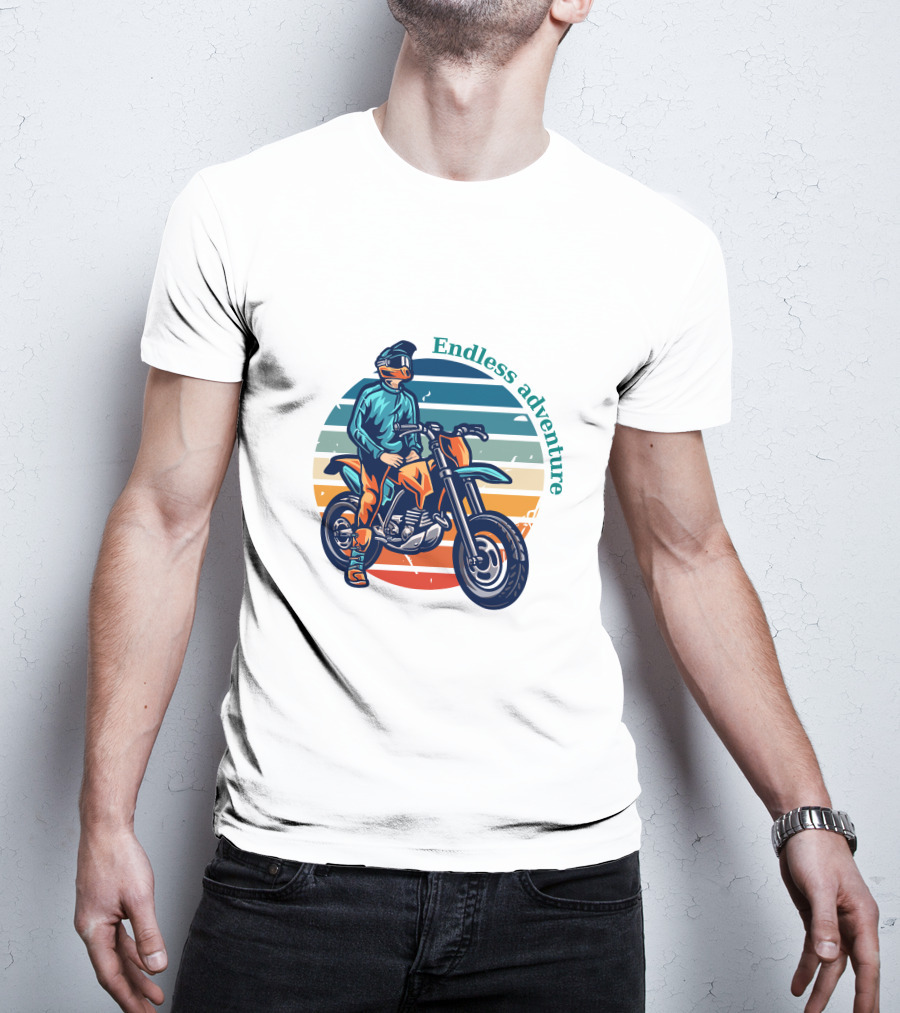 Endless Adventure Retro Motorcycle Rider T-Shirt