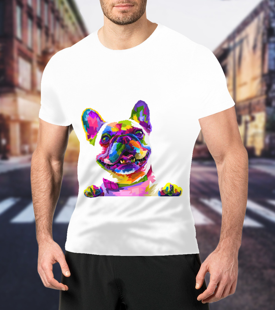 Colorful Dog Pop Art French Bulldog T-Shirt