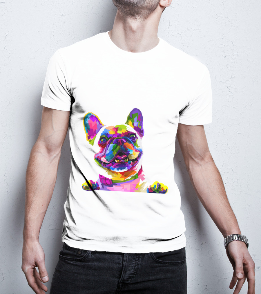 Colorful Dog Pop Art French Bulldog T-Shirt