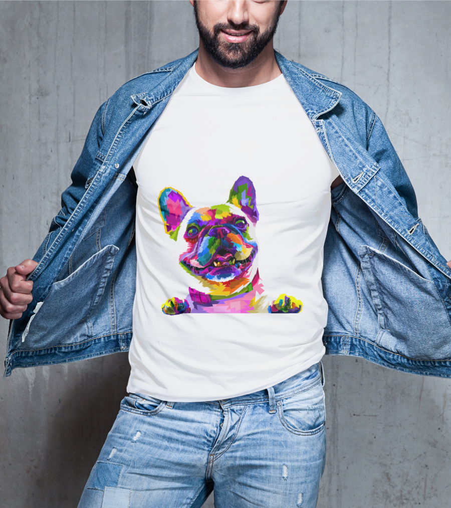 Colorful Dog Pop Art French Bulldog T-Shirt