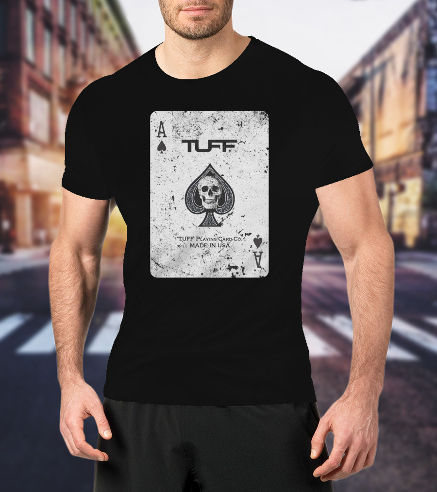 Ace Of Spades Skull Design Tuff Playing Card Co. Made In USA T-Shirt