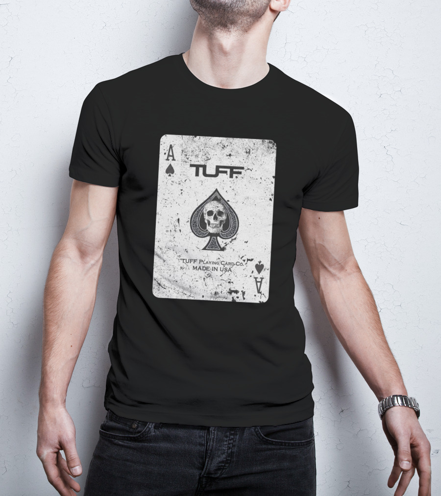 Ace Of Spades Skull Design Tuff Playing Card Co. Made In USA T-Shirt