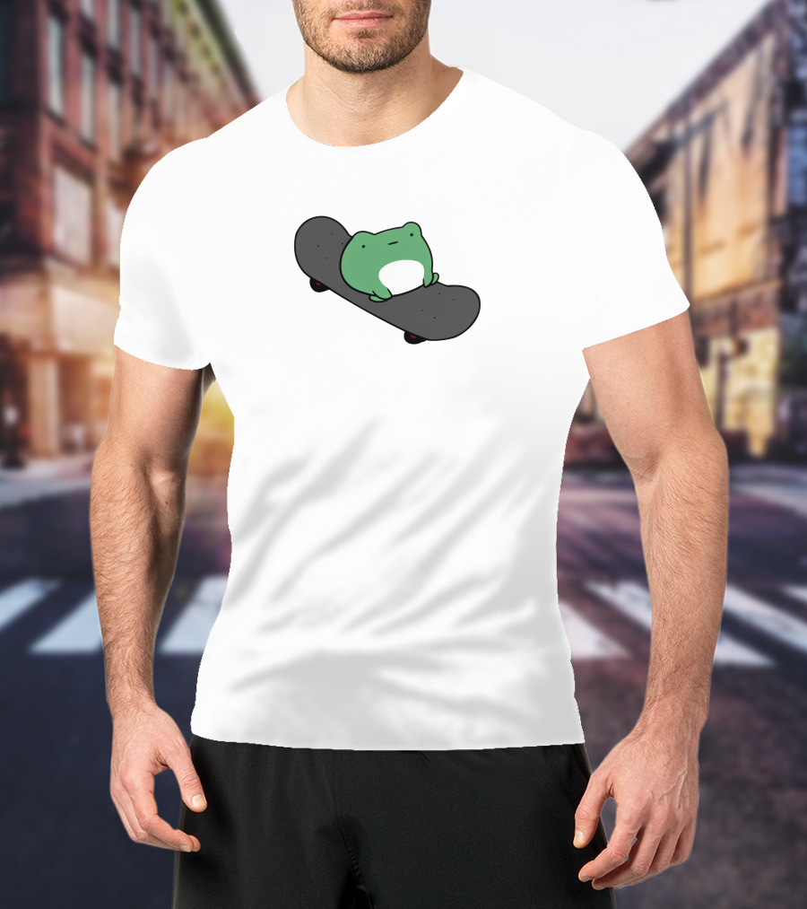 Skateboard Frog On Minimalist Deck T-Shirt