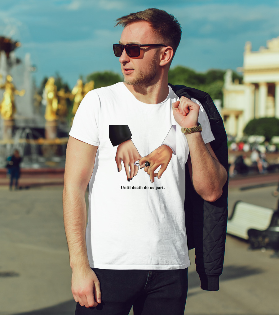 Until Death Do Us Part Yin Yang Rings Holding Hands T-Shirt