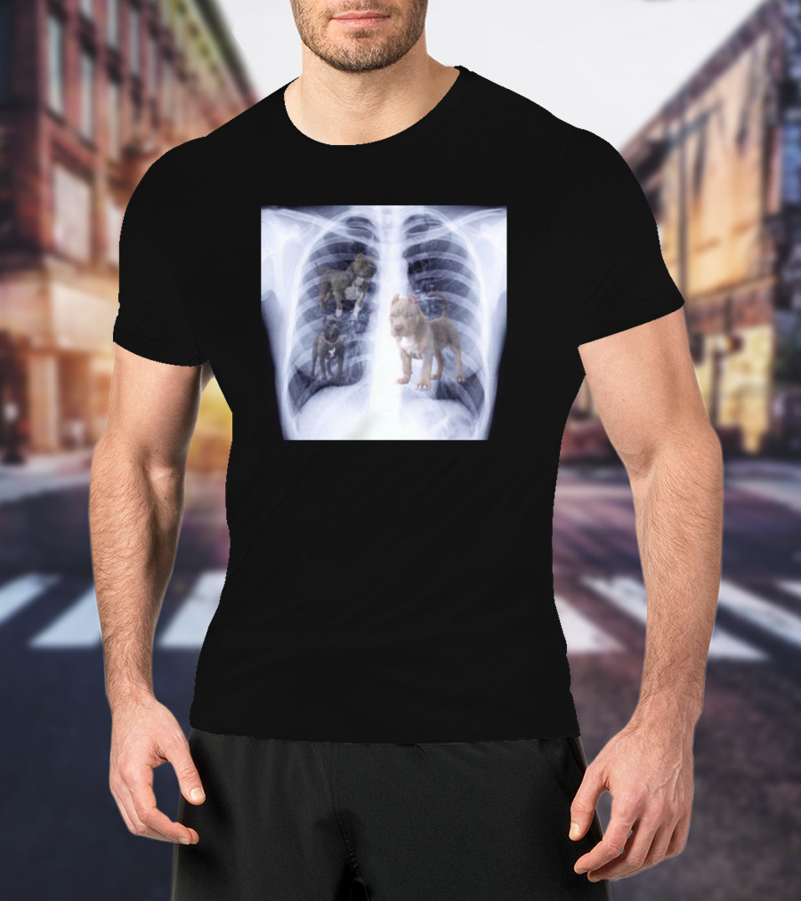 Jeremy Reaves XRay Dog Pitbulls In Chest Cavity T-Shirt
