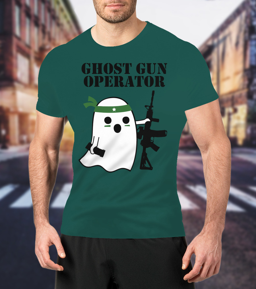 Ghost Gun Operator Ghost With Bandana And Rifle T-Shirt