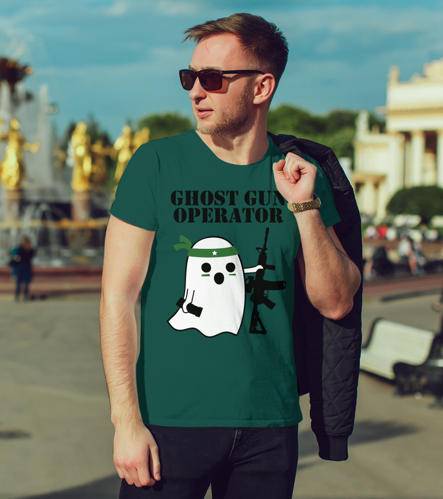 Ghost Gun Operator Ghost With Bandana And Rifle T-Shirt
