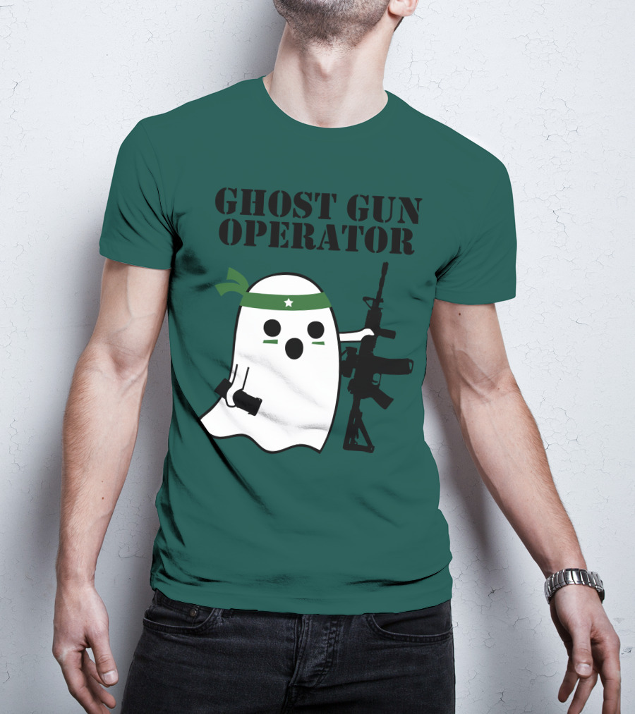 Ghost Gun Operator Ghost With Bandana And Rifle T-Shirt