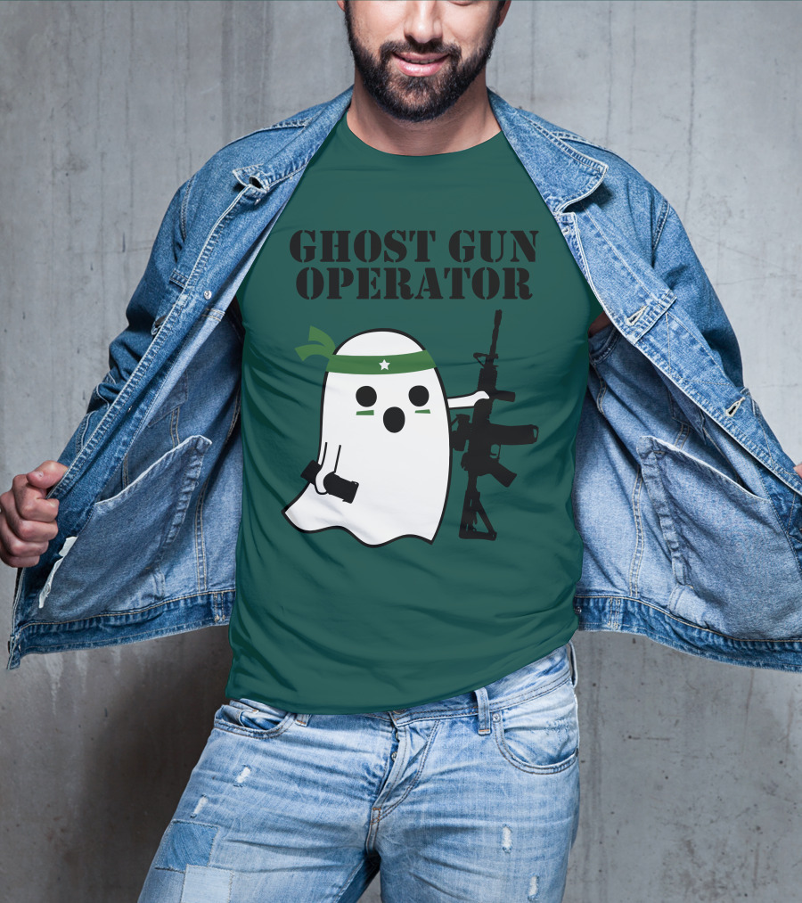 Ghost Gun Operator Ghost With Bandana And Rifle T-Shirt