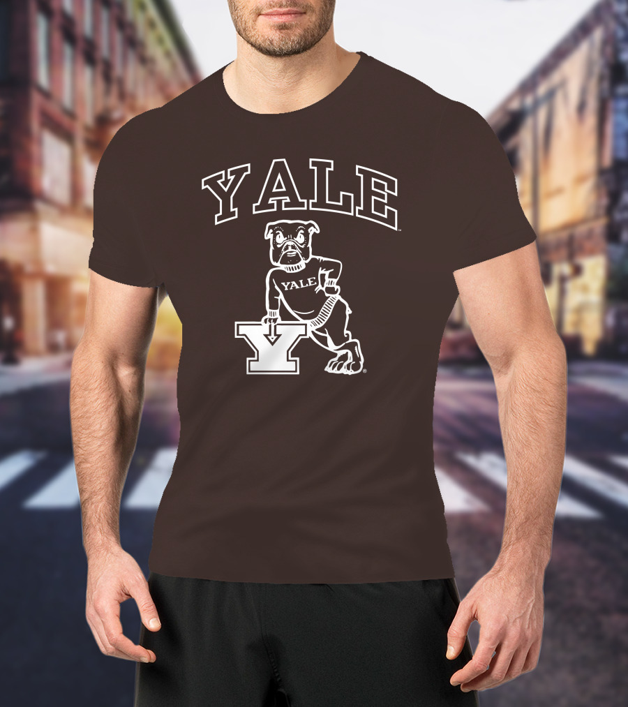 Yale Bulldogs Vintage Mascot Drawing T-Shirt