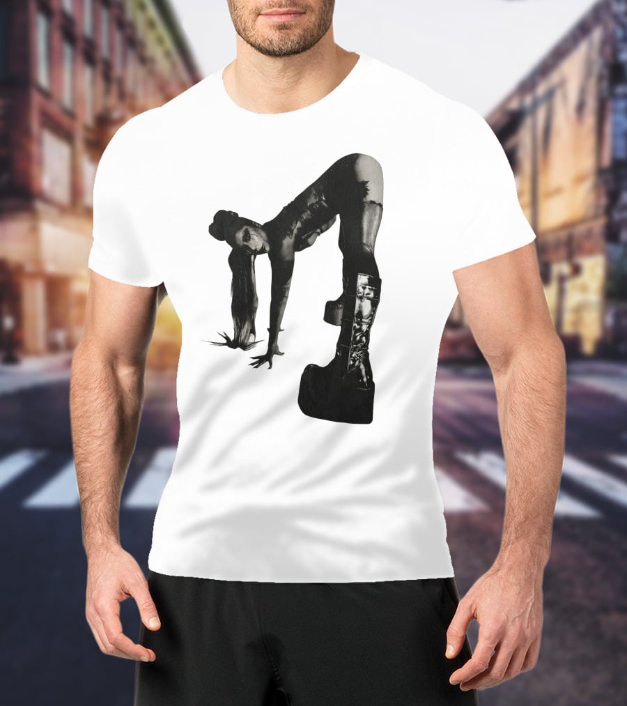 Lady Gaga Chromatica Black And White Striking Pose Platform Boots T-Shirt
