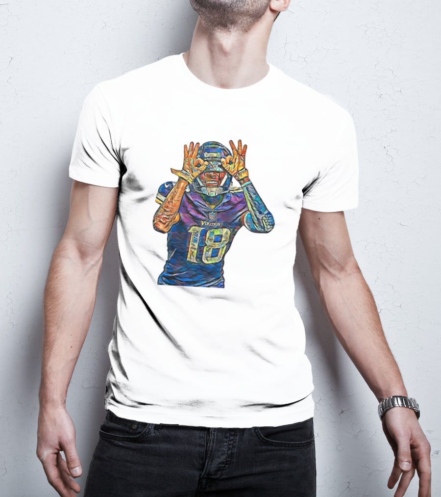 Justin Jefferson Minnesota Vikings Number 18 Griddy Dance Fan T-Shirt
