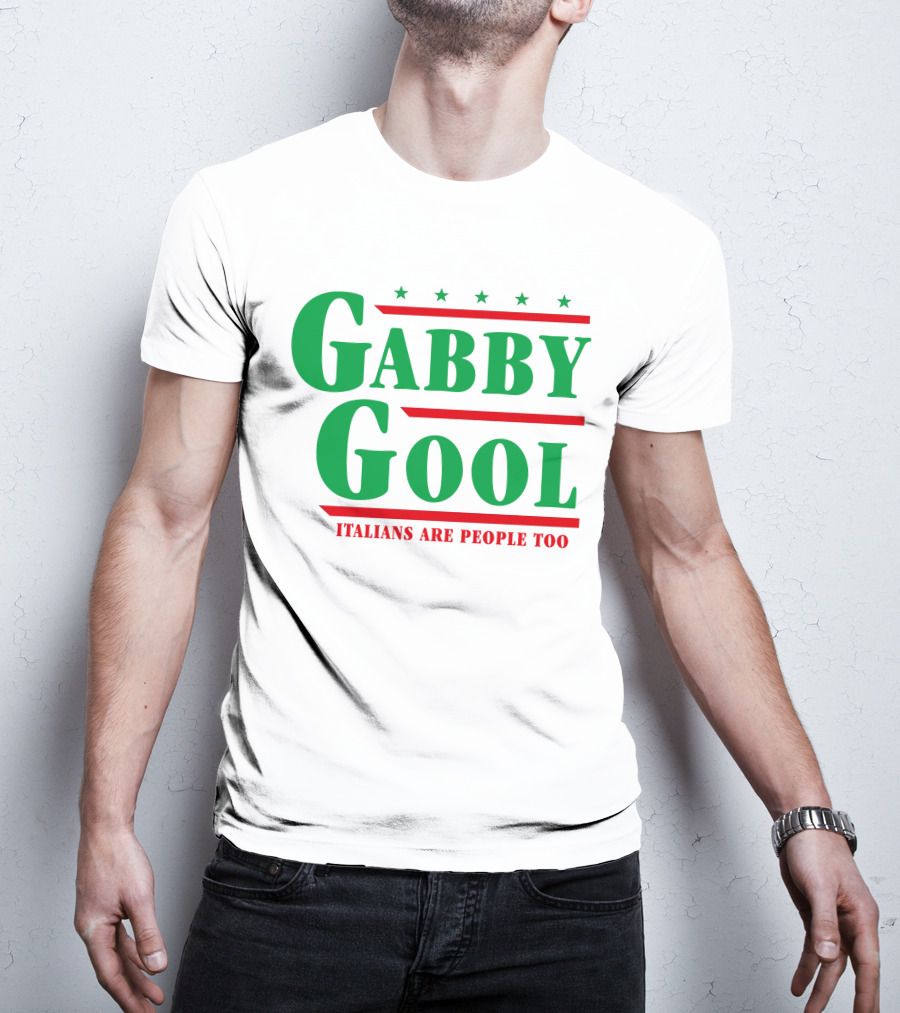 Gabby Gool Italians Are People Too Green Red Stars T-Shirt